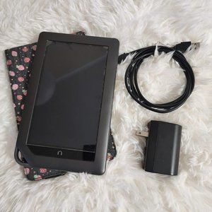 Nook Color with accessories and JAVOedge black and strawberry print case